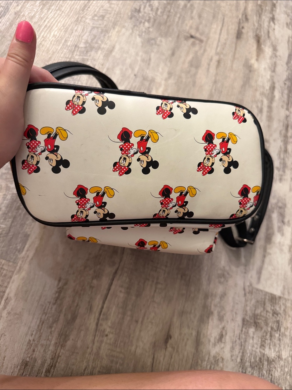Loungefly White Minnie & Mickey Pattern Mini Backpack - Picture 5 of 5